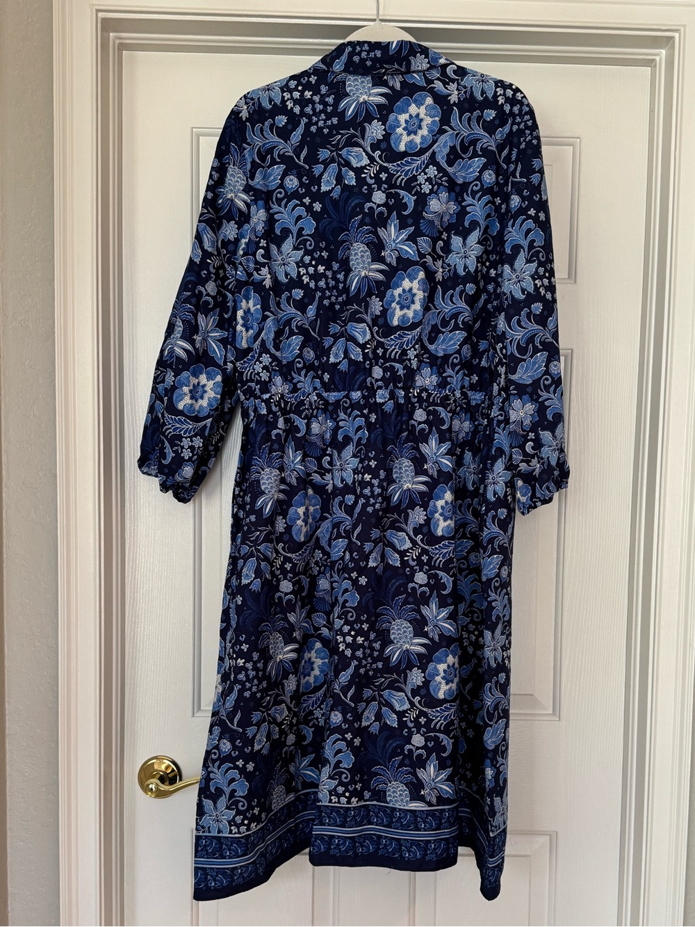 Talbots Blue Floral Button-Front Shirt Dress - Picture 2 of 5